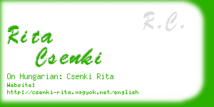 rita csenki business card